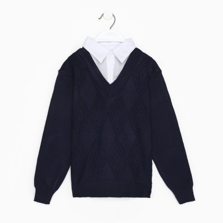 School jumper-unit for boys, blue color, height 158-164cm