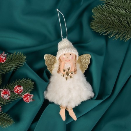 Soft suspension "Alice" Fluff, 16x6 cm, white-golden