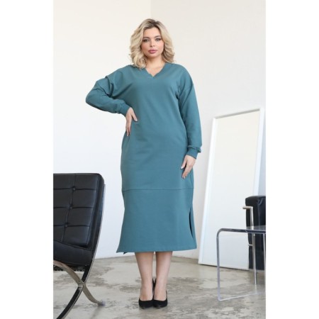 Female dress, size 52, turquoise color-11