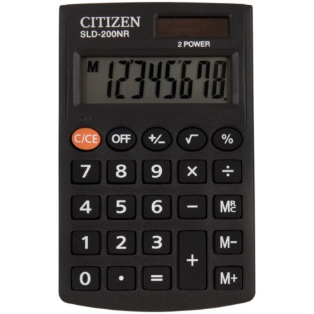CITIZEN pocket Citizen "SLD-200NR", 8-bit, 62 x 98 x 10 mm, double power, black-1