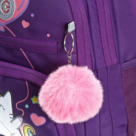 School backpack, 39 x 30 x 20 cm, Grizzly, ergonomic back, + keychain, purple-9