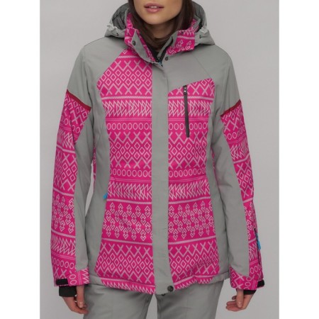 Ski jacket female winter, size 58, pink color-1