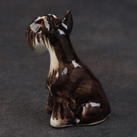 Porcelain figurine "Mittelshneuszuzer Black and White", 8 cm, author's painting-3