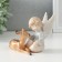 Polystone souvenir "Curly angel with a deer" varnish 9.5x9.5x10.5 cm
