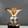 Summary Metal for 1 candle "Column with crystals" black with gold 30x12x12 cm