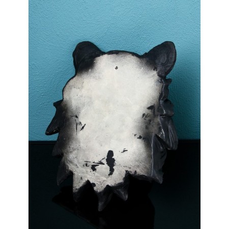 The wall figure "Leo's head", polystone, 50 cm, black matte color-4