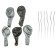 Set of candles in the cake 6 pcs. serpentine + 5 balls, gold, silver