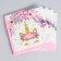 Set of dishes "Happy Birthday", unicorn, pink color