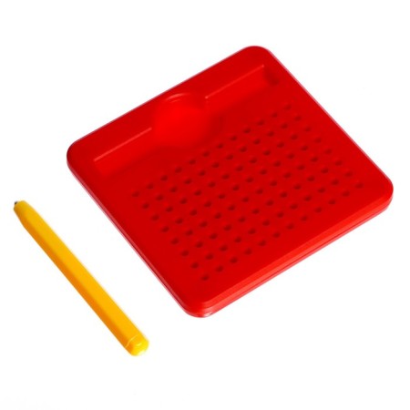 Magnetic tablet for drawing, 96 holes, red-1