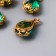 Decor for creativity plastic "drop with golden flowers" sea wave Crystal 2x1.2 cm