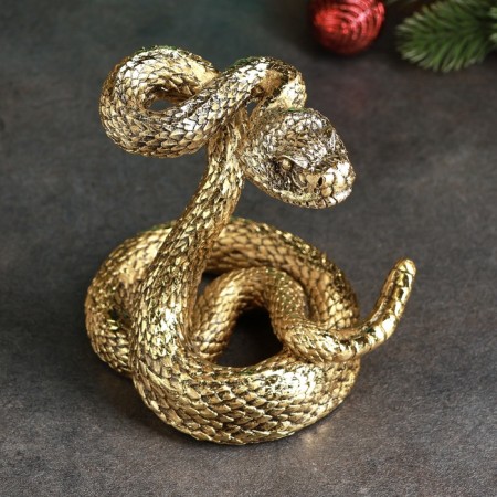 Figure "Gremia snake" gold, 13x10x14cm-3