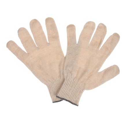 Garden gloves, x/b, knitting grade 10, 4 threads, size 9, without coating, white-1