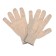 Garden gloves, x/b, knitting grade 10, 4 threads, size 9, without coating, white