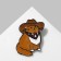 Icon "cat" cowboy, colored in ferrous metal