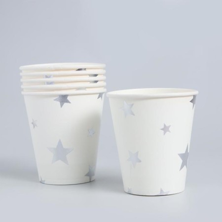 Set of dishes "Happy Birthday", silver stars-1