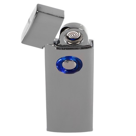 Electronic lighter, USB, spiral, 2.5 x 8 cm, chrome-1