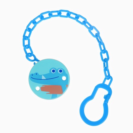 Set: nipple - a dummy with a crocodile holder, classic, +6 months, blue color-11