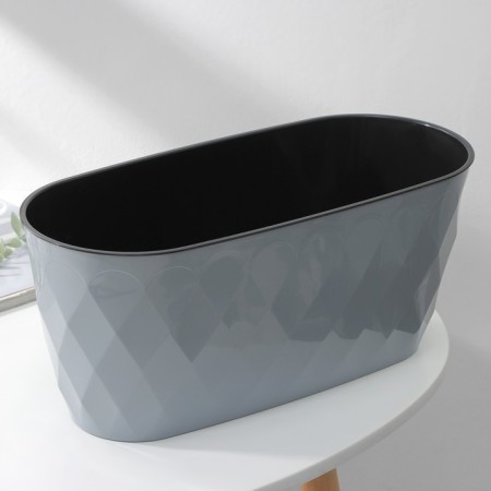 Kashpo for flowers with an insert Laurel, 5 l, 35.4 × 15.2 × 15 cm, color gray color-1