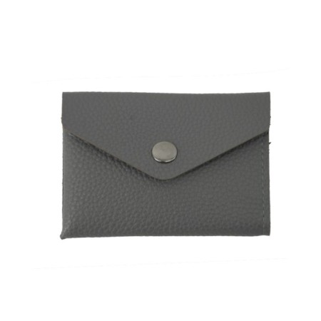 Cartholder, genuine leather, gray 10x8.5x1.5 cm