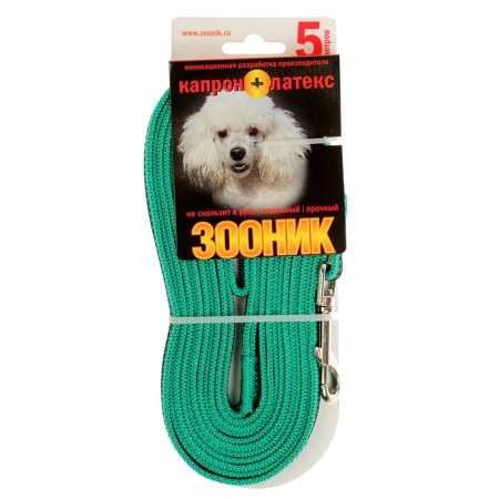 Kaponnoye zonik leash with latex thread, 5m x 1.5 cm, green-2