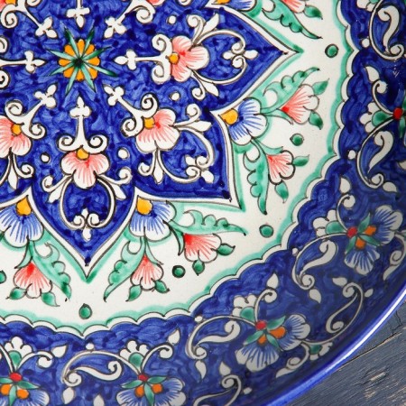 Largan Rishtan ceramics "Flowers", 32 cm, blue-2