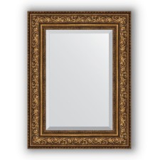 Mirror with fatset in a baguette frame - an aged bronze of 109 mm, 60 x 80 cm, evoForm