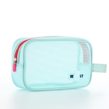 Cosmetic bag Dor mesh, 22*6.5*14, lightning departure, mint