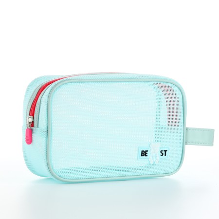 Cosmetic bag Dor mesh, 22*6.5*14, lightning departure, mint