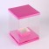 Box for flowers with a vase and PVC windows are folding, 23 x 30 x 23 cm, plain, pink