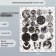Decor for creativity cardboard "Chips and buttons. Black" 24 pcs 13x16.5 cm