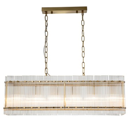 Suspended indigo, 12024/6PL BRASS. 6x40W, E14, 800x220x275/1475 mm, transparent color