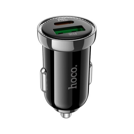 Hoco Z44, Type-C PD 20 W car charger, USB Qc3.0 18 W, 3 A, black-1