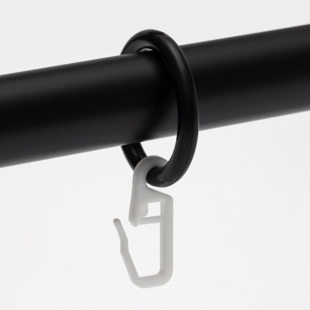 Cornice telescopic single forged, metal, 160-300 cm, black color-4