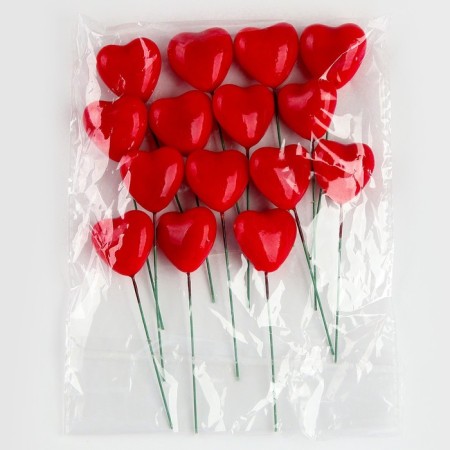 Figure for crafts and decor on the wire "Heart", set of 15 pcs., Size 1 pc. - 3 × 2 × 8.5 cm-2