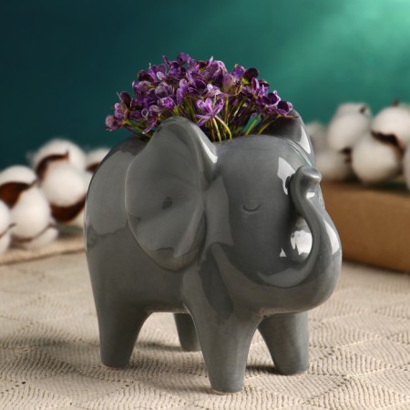 Kashpo "Elephant Plato" Gray, 16x9x13cm