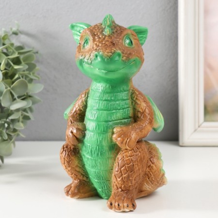 Figure "Dragon" 18x10x10 cm, green-brown-5