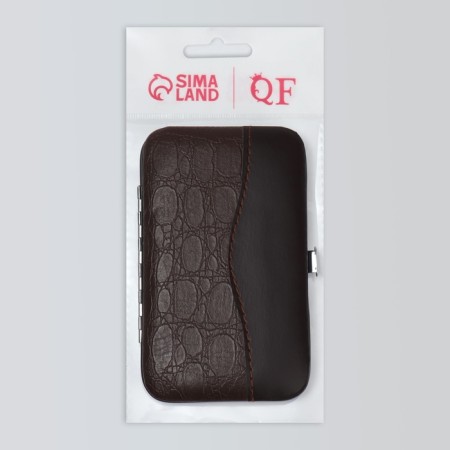 The manicure set “reptile”, 6 objects, in case, brown color/black color-6