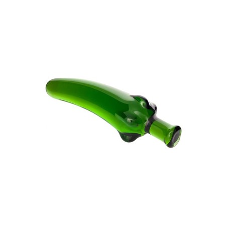 Unrealistic phallimitator Sexus Glass, glass, green, 13.5 cm-1