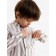 Shirt for a boy, minku: eco style, beige color/strip, height 158 ​​cm