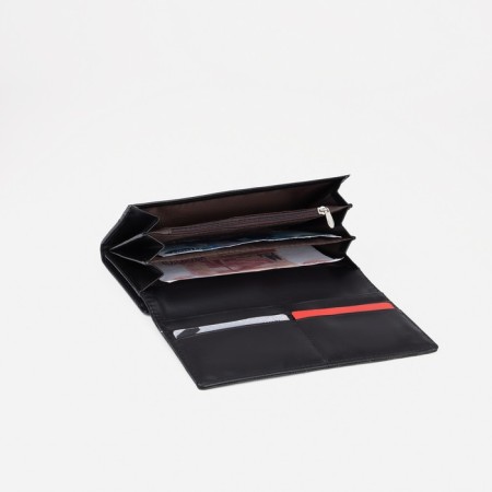 Women's wallet on magnets, black color-4