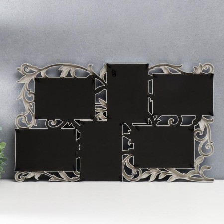 Photo frame Plastic in 6 photos 10x15 cm "Vyun" silver 55x33 cm-2