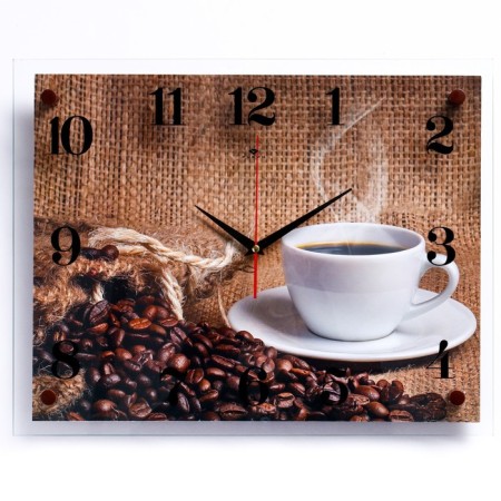 Wall clock: kitchen, "coffee", silent, 35 x 45 cm