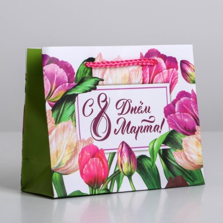 Package Gift Laminated Horizontal, packaging, “Happy March 8”, S 12 x 15 x 5.5 cm-1