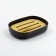 Joy Home soap dish, plastic, black with bamboo