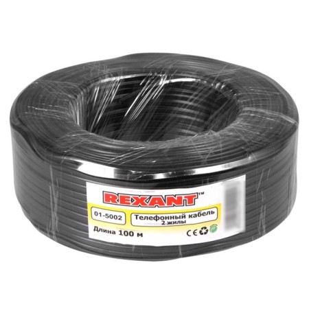 Bay Cable Telephone Shtlp 2 Cu Cu, Black, 100m Rexant-1
