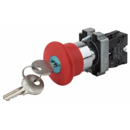 BBG50-Lay5-K04-K04-BS142 Era button fungus with a red D22mm 240V 1R key