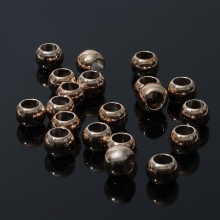 Crimp (covering bead) 1.8 × 1.8 × 1.3 cm, (set of 20 pcs.), Color gold