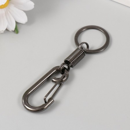 Metal keychain "Carabiner with a spring" 3x0.7x10.5 cm-1
