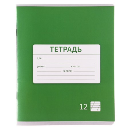 Notebook 12 sheets in the slanting line is a plain "New School. Economy", covered covered paper, VD-LK, Block No. 2 (gray sheets), mix-5