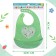 Silicone bib “heart”, green color